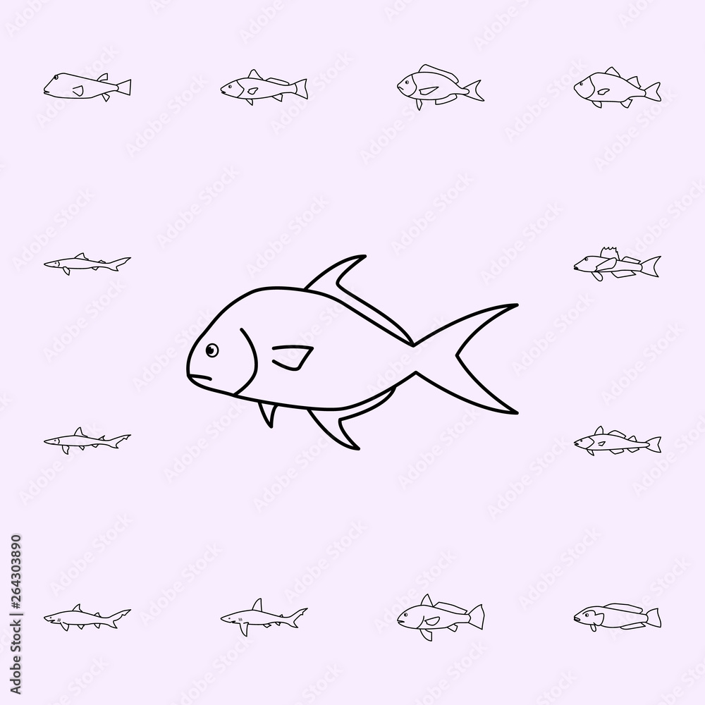 Fototapeta premium permit icon. Fish icons universal set for web and mobile