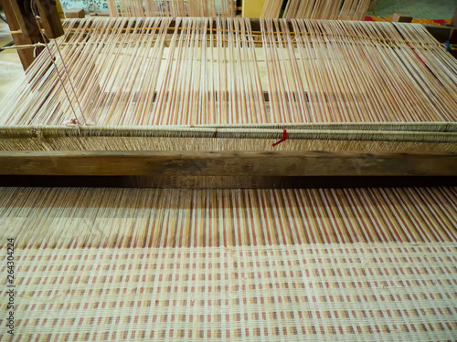 Antique weaving machine from thailand. silk and cotton weaving