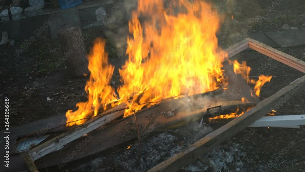 A bunch of stuff burns in fire A bunch of stuff burns in fire
