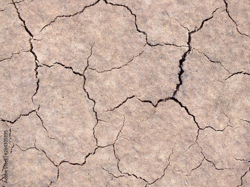 Dry soil surface due to lack of rain