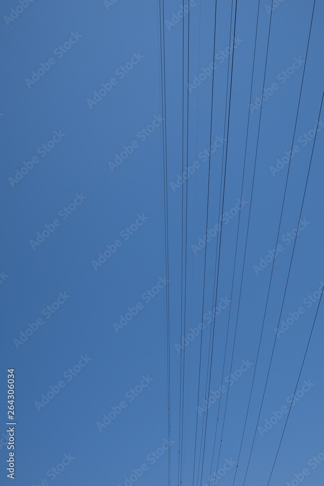 High voltage cables in the sky