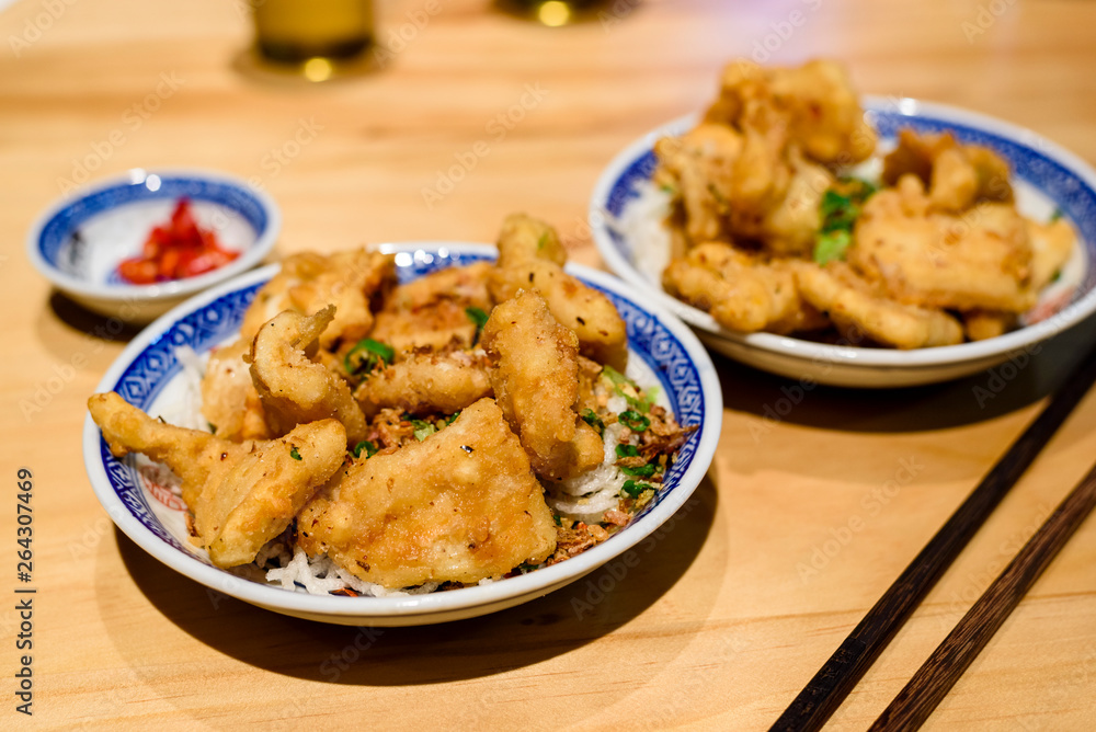 Chinese deep fried salt and pepper calamari. Chinese deep fried salt and pepper calamari.