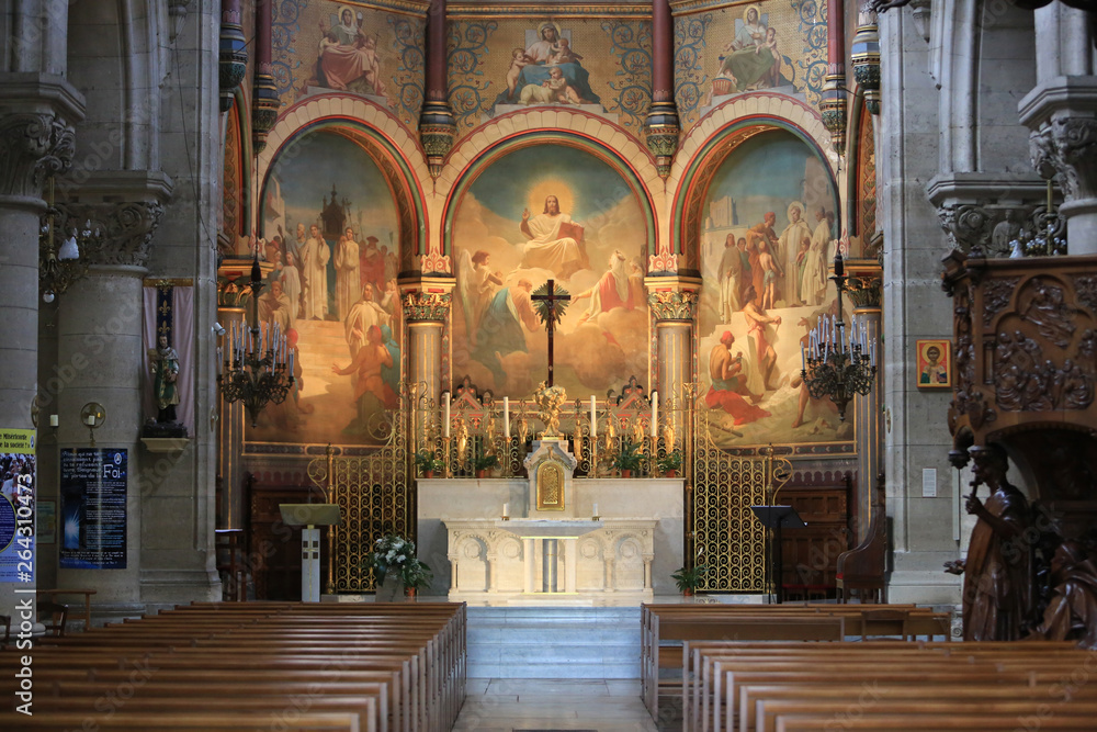 Fototapeta premium Choeur. Eglise Saint-Clodoald. Saint-Cloud. / Choir. Church St. Clodoald. Saint-Cloud.