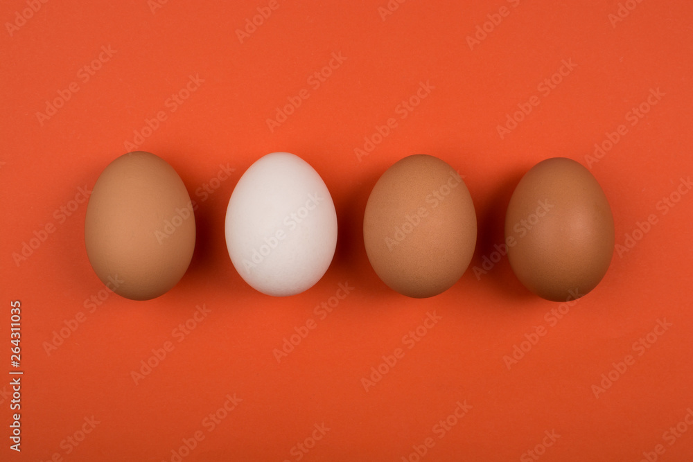 Eggs on a red background.