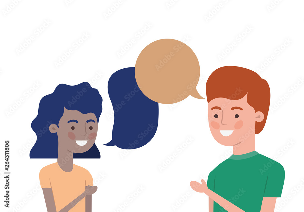 couple with speech bubble avatar character couple with speech bubble avatar character