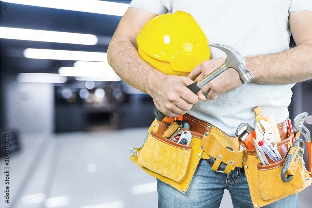 Worker with a tool belt