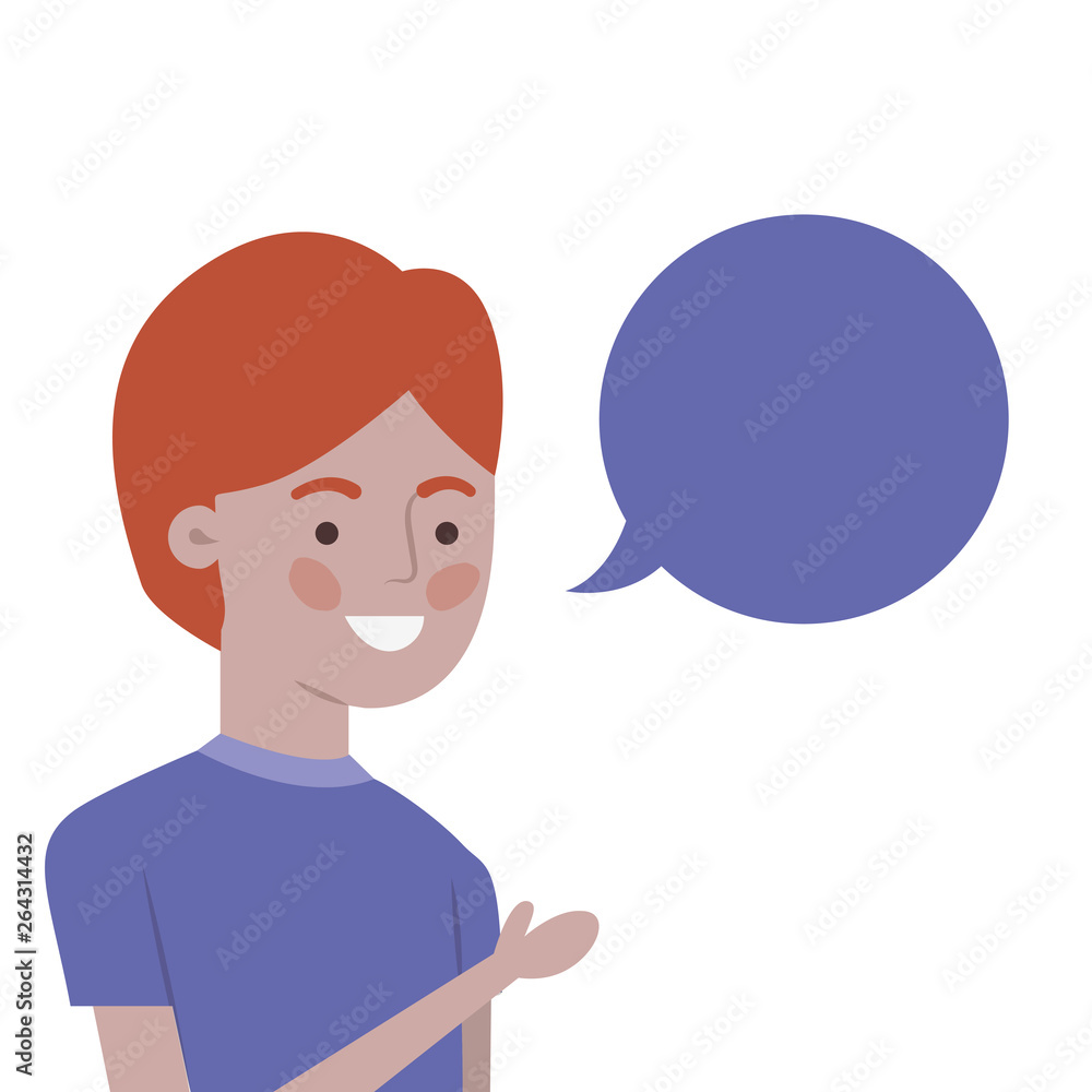 man with speech bubble avatar character man with speech bubble avatar character