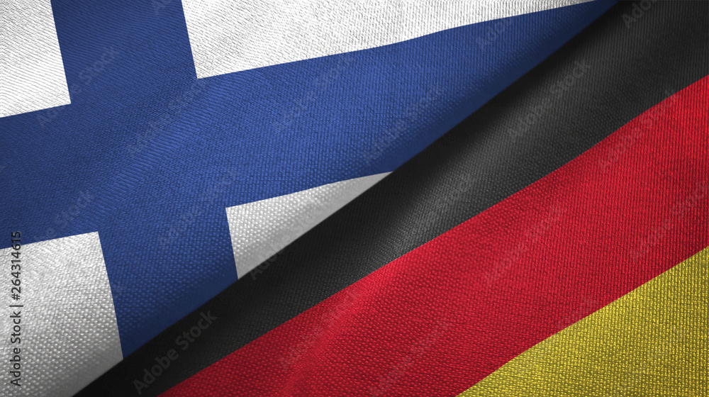 Finland and Germany two flags textile cloth, fabric texture Finland and Germany two flags textile cloth, fabric texture