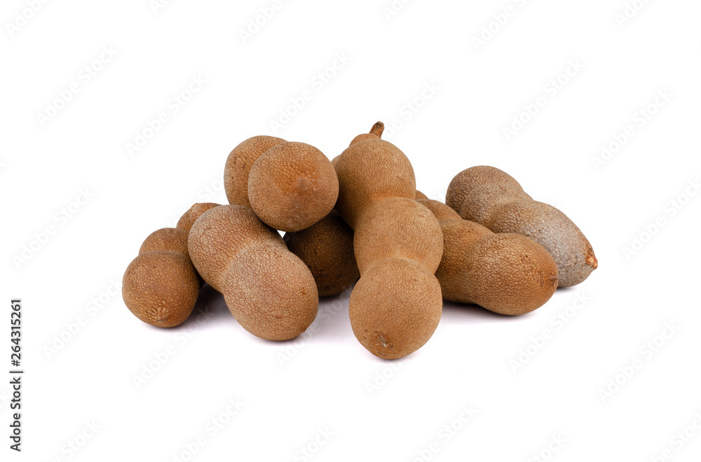 Obraz premium Fresh tamarind isolated on white background.