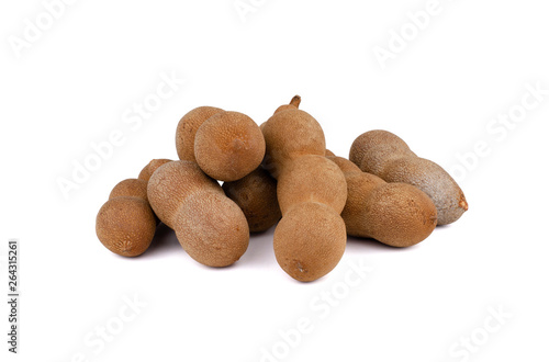 Fresh tamarind isolated on white background.