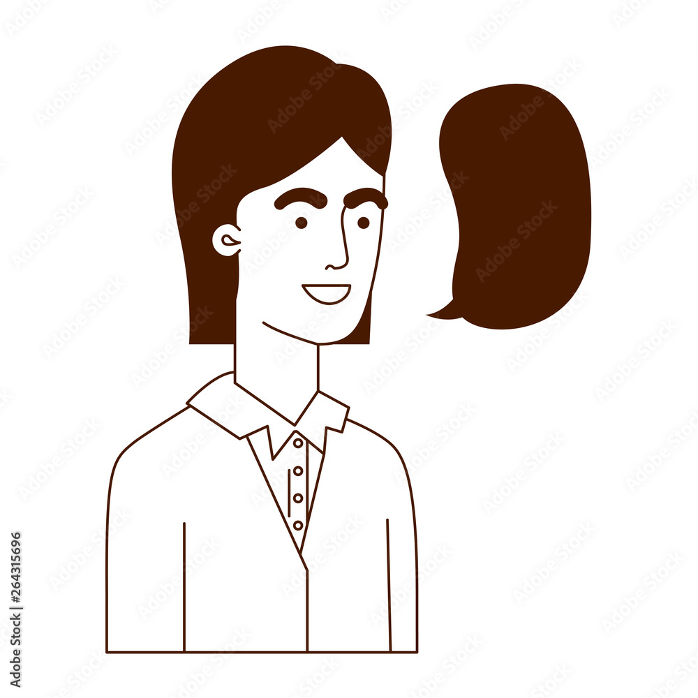 Fototapeta premium man with speech bubble avatar character