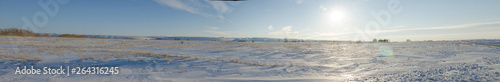 Winter landscape in Siberian field