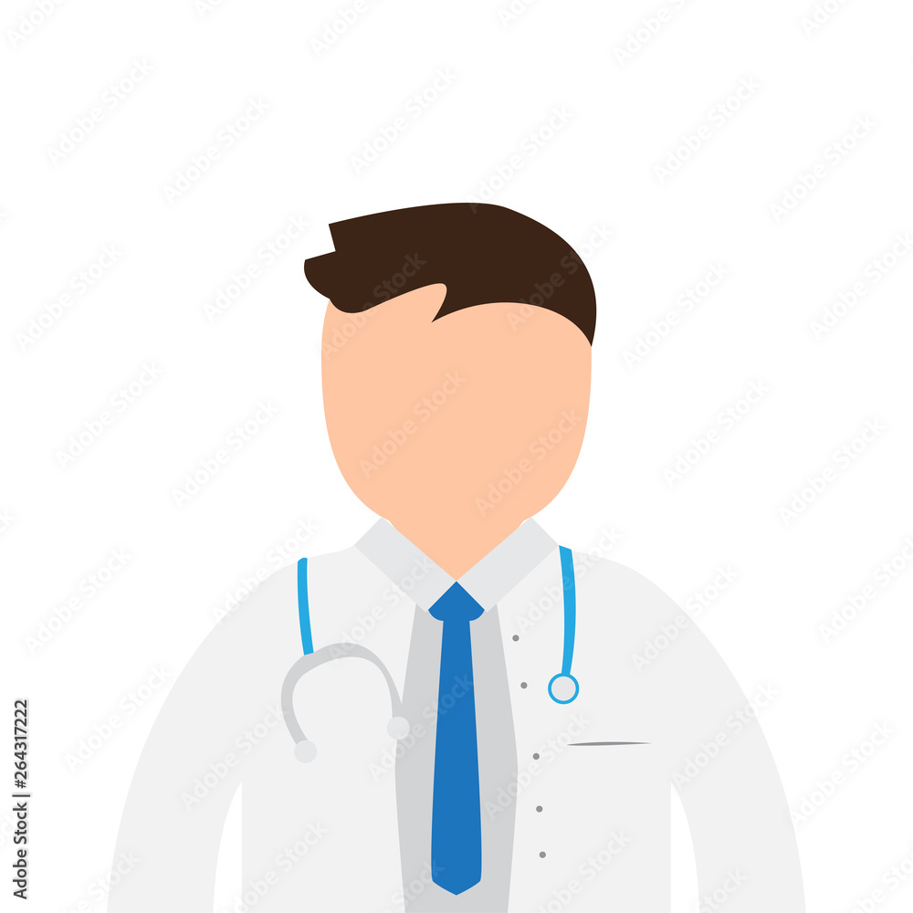 Isolated male doctor image. Vector illustration desgin