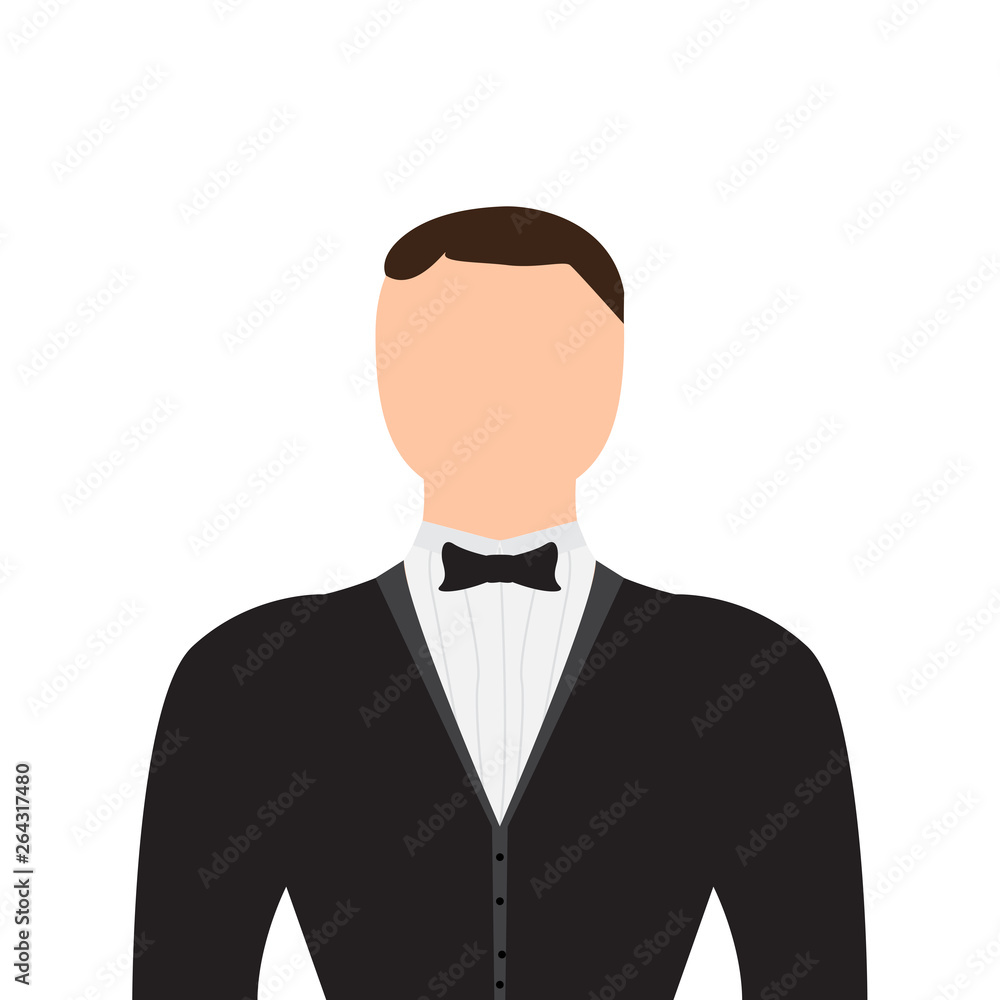 Isolated waiter character image. Vector illustration design Isolated waiter character image. Vector illustration design