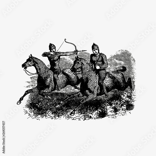 Knights on horses