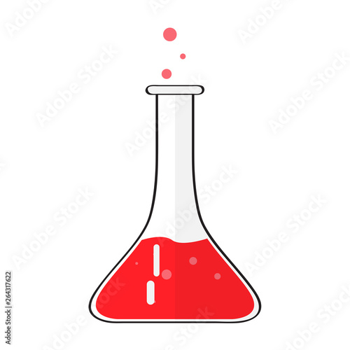 Isolated erlenmeyer flask image. Laboratory instruments. Vector illustration design