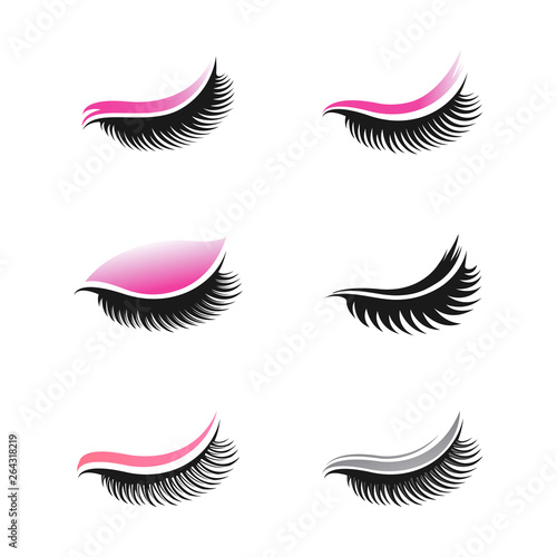 eyelashes logo design vector