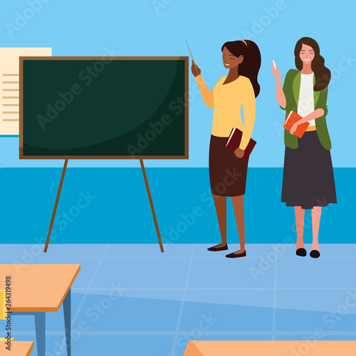 interracial female teachers in the classroom characters