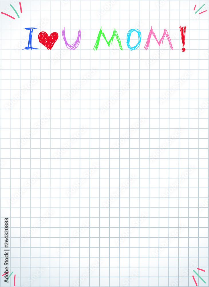 I Love You Mom. Isolated Happy Mothers Day Quote I Love You Mom. Isolated Happy Mothers Day Quote