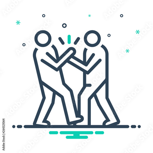 Mix line icon for bullying 