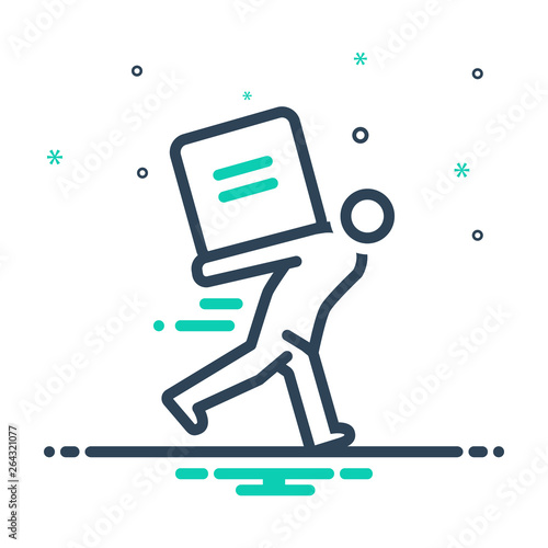Mix line icon for burdensome