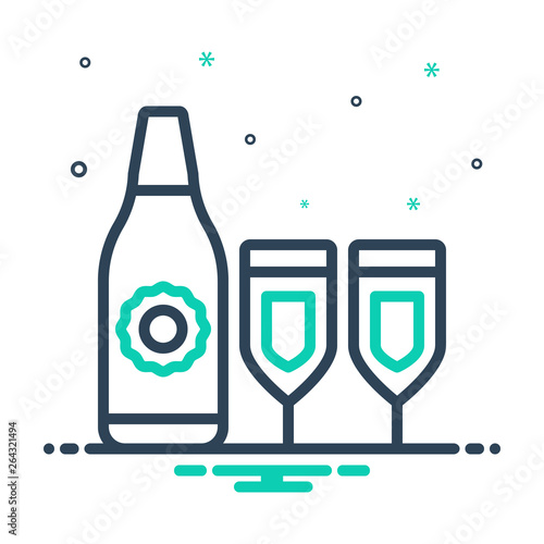 Mix line icon for drink win 