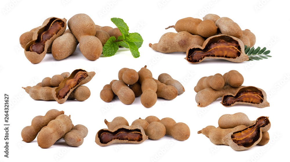 Fresh tamarind isolated on white background. Fresh tamarind isolated on white background.