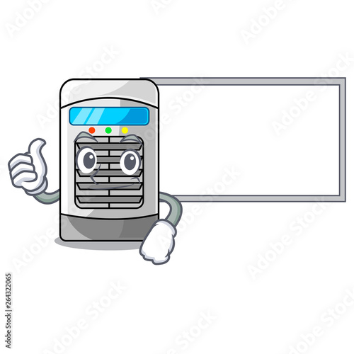 Thumbs up with board mascot air cooler mounted on wall