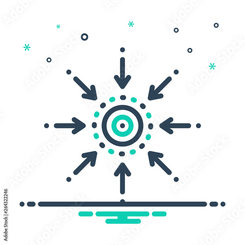 Fényképezés Mix line icon for centrality