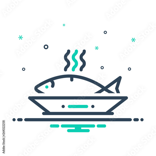 Mix line icon for ceviche 