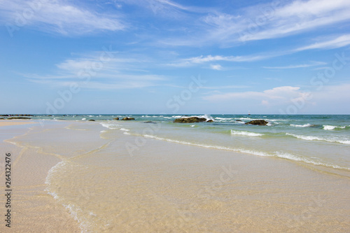 Landscapes View The atmosphere is beautiful Sand and sea and the color of the sky  The beach of Thailand.