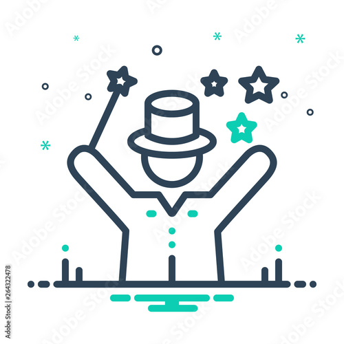 Mix line icon for magic 