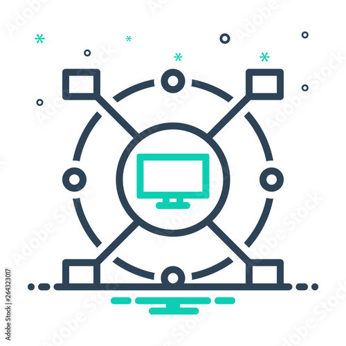 Mix line icon for computerized 