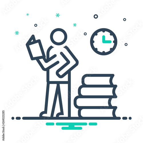 Mix line icon for cramming 