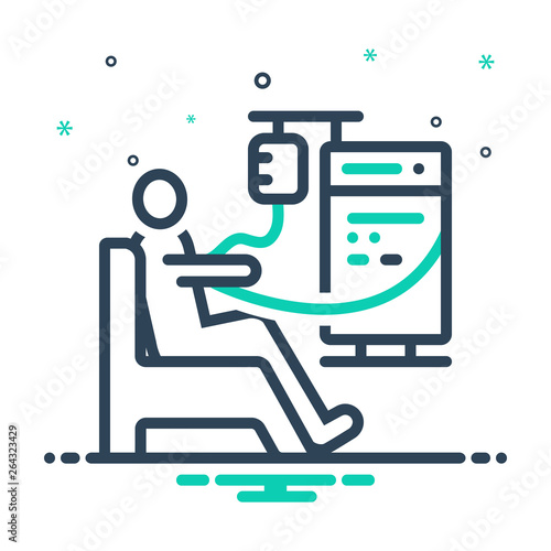 Mix line icon for dialysis  