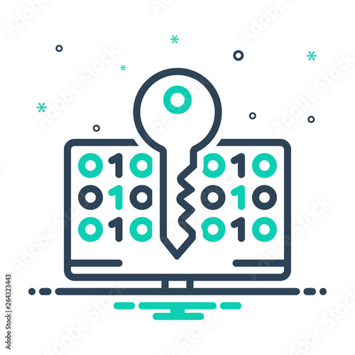 Mix line icon for decrypting 