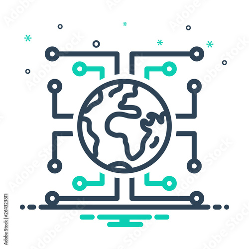 Mix line icon for digitization
