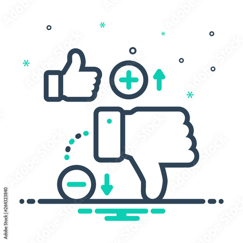 Mix line icon for disadvantage 