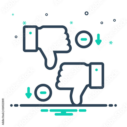 Mix line icon for disadvantages 