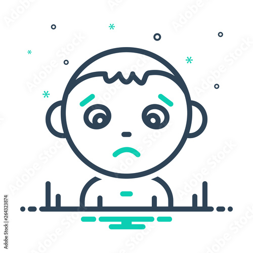 Mix line icon for discourage 