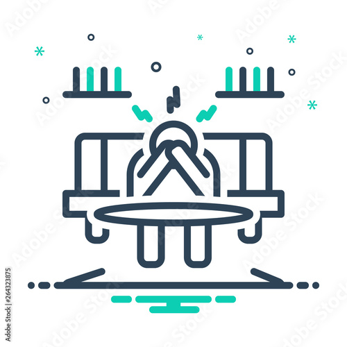 Mix line icon for discouraged 