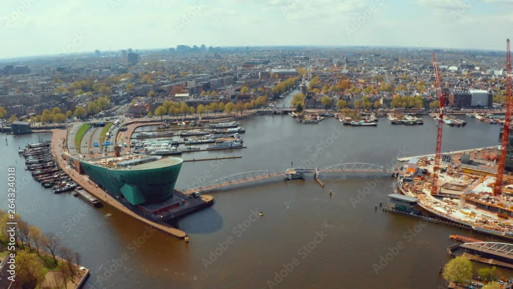 Point Nemo Building April 10, 2019. Amsterdam, Netherlands. Nemo Science Museum. The ...