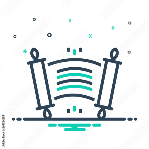 Mix line icon for edict ordinance 