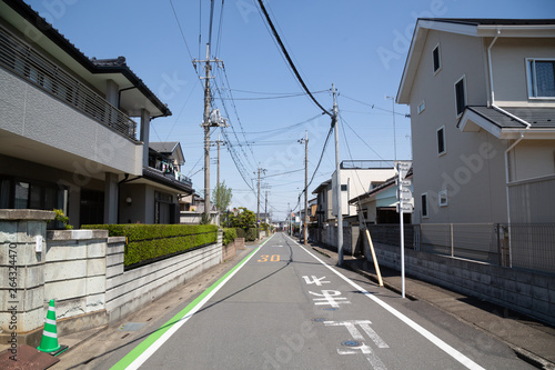 Landscape of a residential area with nobody