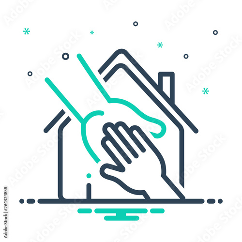 Mix line icon for orphanage 