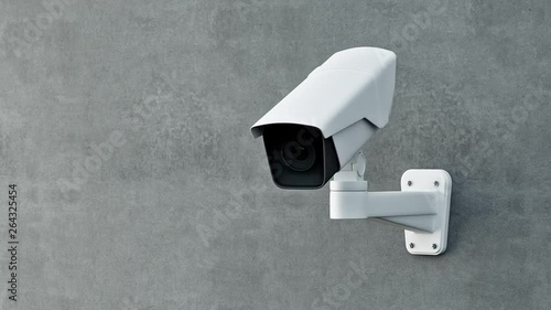 Security camera on wall 3D animation