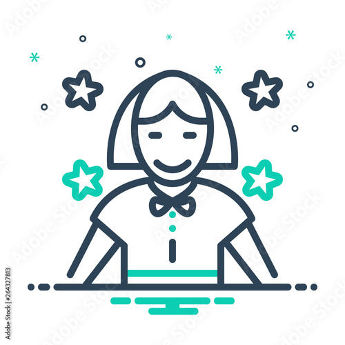 Mix line icon for child baby 