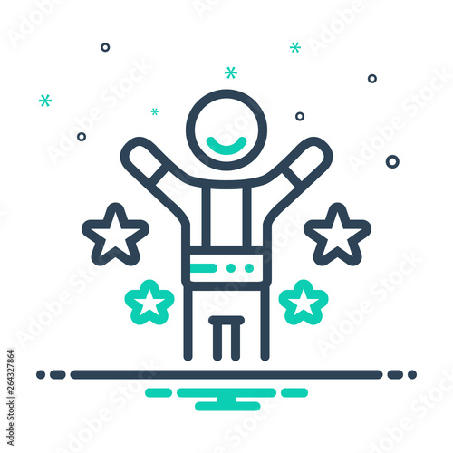 Mix line icon for happy 