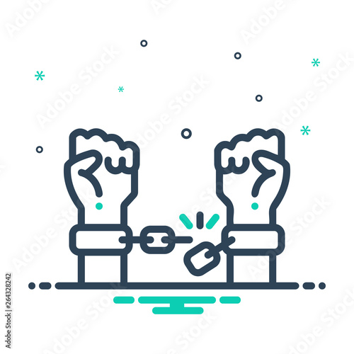 Mix line icon for emancipating