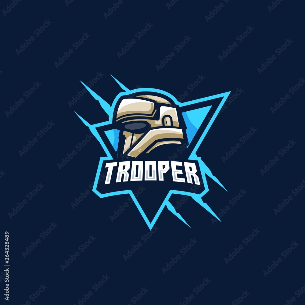 Trooper mascot Games illustration Vector Template